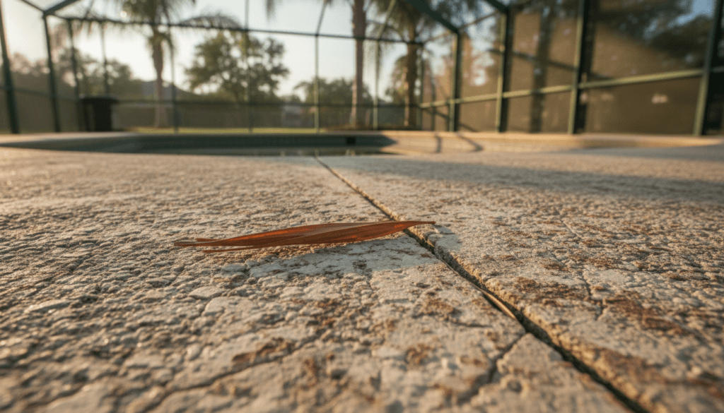 Cracked Pool Deck? Ocala & The Villages Repair Guide for 2026 1 Cracked Pool Deck Repair Near Me Example In Ocala Backyard